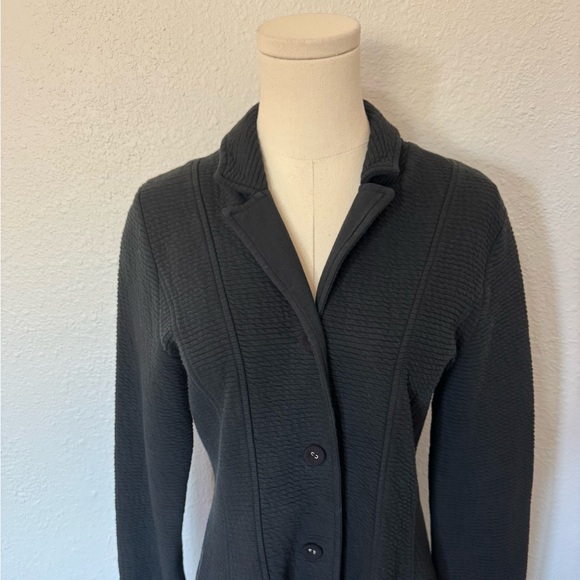 Elemente Clemente Black Cotton Ribbed Coat size Small - Picture 3 of 16